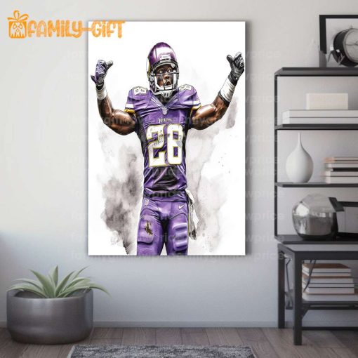 Watercolor Poster Adrian Peterson Vikings Wall Decor Posters – Premium Poster for Room