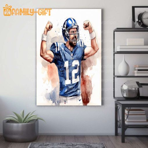 Watercolor Poster Andrew Luck Colts Wall Decor Posters – Premium Poster for Room