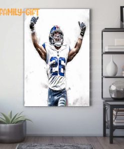 Watercolor Poster Saquon Barkley Giants Wall Decor Posters – Premium Poster for Room