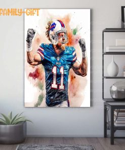 Watercolor Poster Cole Beasley Bills Wall Decor Posters – Premium Poster for Room