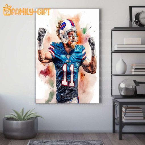 Watercolor Poster Cole Beasley Bills Wall Decor Posters – Premium Poster for Room