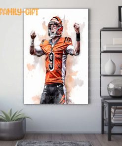 Watercolor Poster Bengals Burrow Wall Decor Posters – Premium Poster for Room