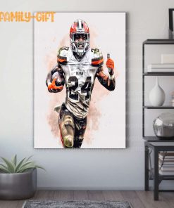 Watercolor Poster Nick Chubb Browns Wall Decor Posters – Premium Poster for Room