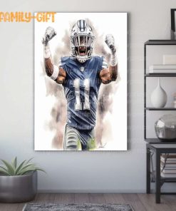 Watercolor Poster Dallas Cowboys Micah Parsons Wall Decor Posters – Premium Poster for Room