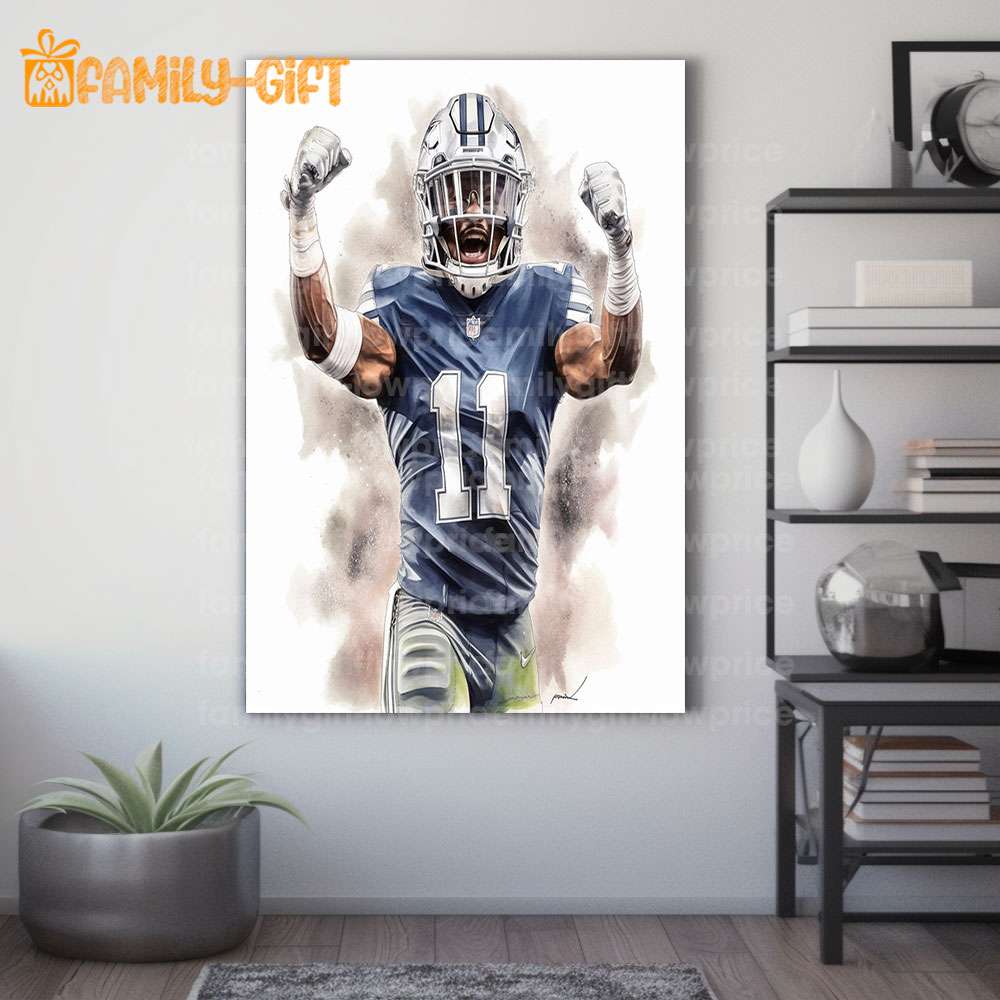 Micah Parsons Dallas Cowboys Canvas Framed Wall Art Poster 