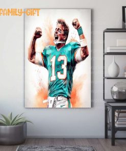Watercolor Poster Dan Marino Dolphins Wall Decor Posters – Premium Poster for Room
