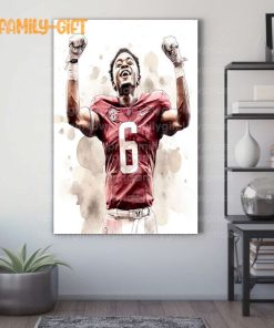 Watercolor Poster Devonta Smith Alabama Wall Decor Posters – Premium Poster for Room