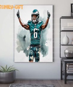 Watercolor Poster Devonta Smith Eagles Wall Decor Posters – Premium Poster for Room