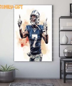 Watercolor Poster Trevon Diggs Cowboys Wall Decor Posters – Premium Poster for Room