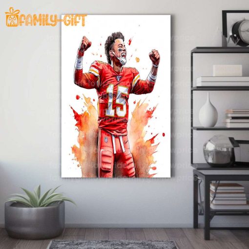 Watercolor Poster Patrick Mahome KC Chiefs Wall Decor Posters – Premium Poster for Room
