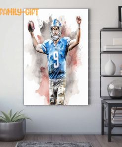 Watercolor Poster Matthew Stafford Lions Wall Decor Posters – Premium Poster for Room
