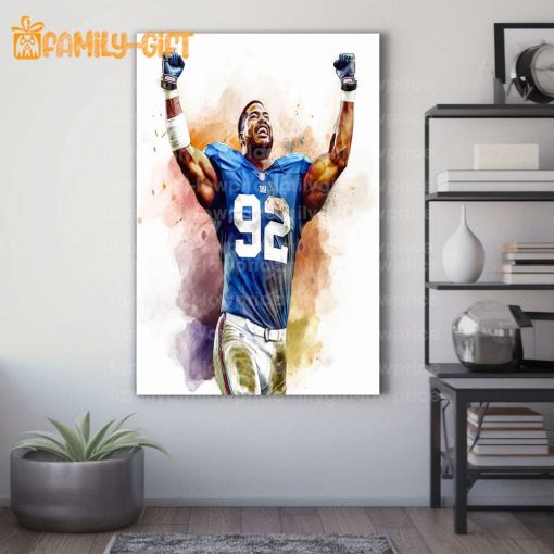 Watercolor Poster Michael Strahan Giants Wall Decor Posters – Premium Poster for Room