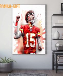 Watercolor Poster Kansas Chiefs Patrick Mahomes Wall Decor Posters - Premium Poster for Room