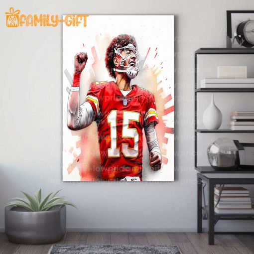 Watercolor Poster Kansas Chiefs Patrick Mahomes Wall Decor Posters – Premium Poster for Room