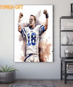 Watercolor Poster Peyton Manning Colts Wall Decor Posters – Premium Poster for Room