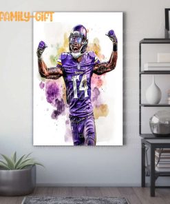 Watercolor Poster Stefon Diggs Vikings Wall Decor Posters – Premium Poster for Room