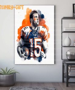 Watercolor Poster Tim Tebow Broncos Wall Decor Posters – Premium Poster for Room