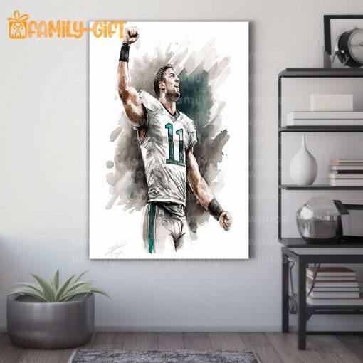 Watercolor Poster Tim Tebow Eagles Wall Decor Posters – Premium Poster for Room