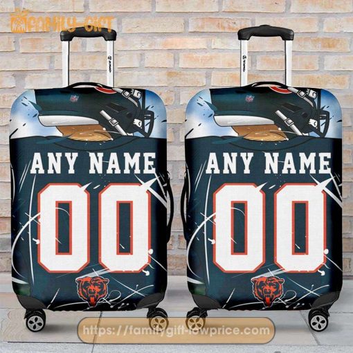 Custom Luggage Cover Chicago Bears Jersey Personalized Jersey Luggage Cover Protector