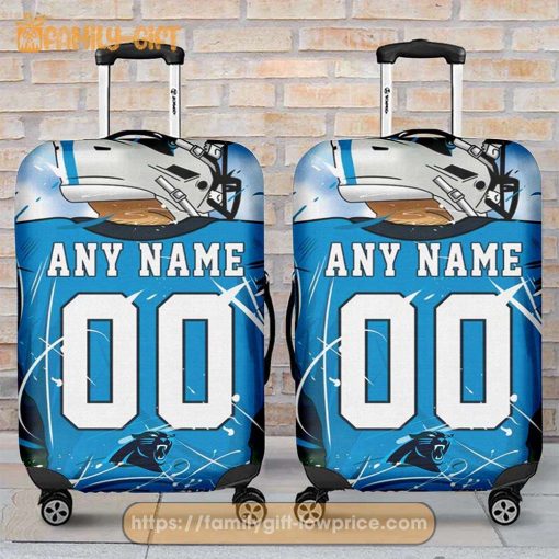 Custom Luggage Cover Carolina Panthers Jersey Personalized Jersey Luggage Cover Protector