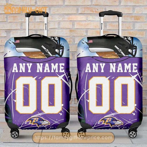 Custom Luggage Cover Baltimore Ravens Jersey Personalized Jersey Luggage Cover Protector