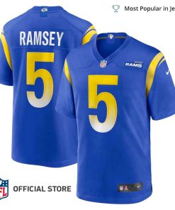 NFL Jersey Men’s Los Angeles Rams Jalen Ramsey Jersey Royal Player Game Jersey