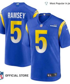 NFL Jersey Men’s Los Angeles Rams Jalen Ramsey Jersey Royal Team Game Jersey