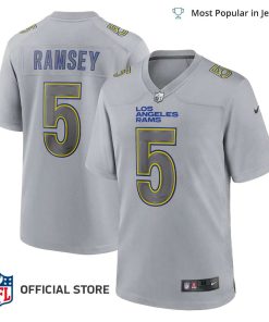 NFL Jersey Men’s Los Angeles Rams Jalen Ramsey Jersey Gray Atmosphere Fashion Game Jersey