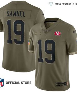 NFL Jersey Men’s San Francisco 49ers Deebo Samuel Jersey Olive 2022 Salute To Service Limited Jersey