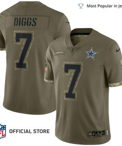 NFL Jersey Men’s Dallas Cowboys Trevon Diggs Jersey Olive 2022 Salute To Service Limited Jersey
