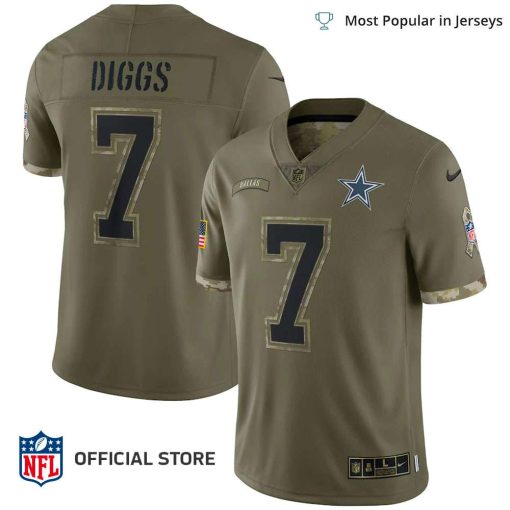 NFL Jersey Men’s Dallas Cowboys Trevon Diggs Jersey Olive 2022 Salute To Service Limited Jersey