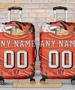 Cincinnati Bengals Jersey Personalized Jersey Luggage Cover Protector - Custom Name and Number