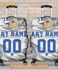 Dallas Cowboys Jersey Personalized Jersey Luggage Cover Protector – Custom Name and Number