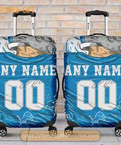 Detroit Lions Jersey Personalized Jersey Luggage Cover Protector – Custom Name and Number