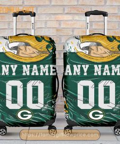 Green Bay Packers Jersey Personalized Jersey Luggage Cover Protector – Custom Name and Number