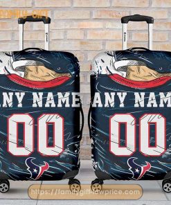 Houston Texans Jersey Personalized Jersey Luggage Cover Protector – Custom Name and Number