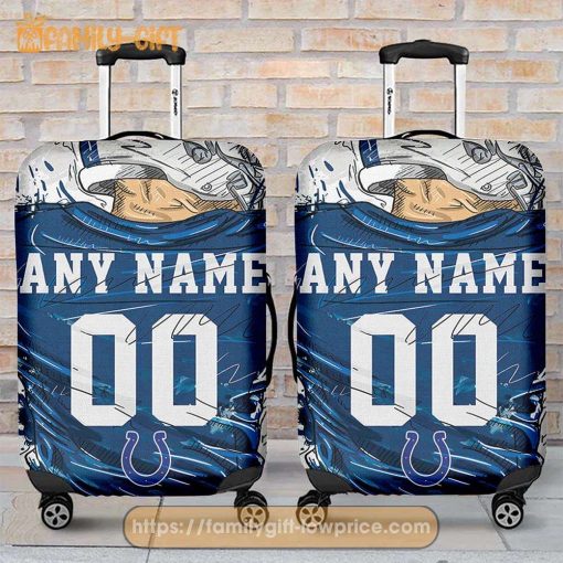 Indianapolis Colts Jersey Personalized Jersey Luggage Cover Protector – Custom Name and Number