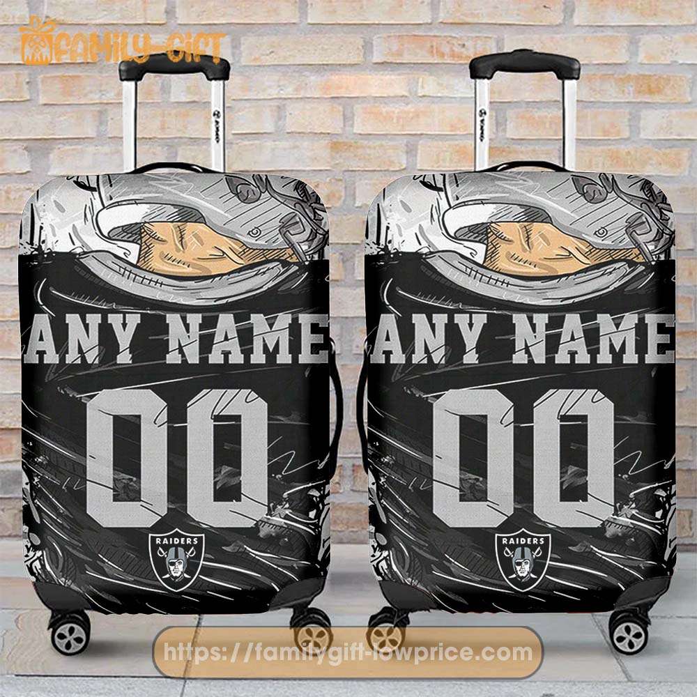 Las Vegas Raiders Jersey Personalized Jersey Luggage Cover Protector - Custom Name and Number