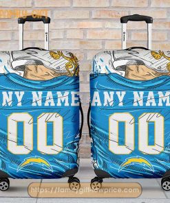 Los Angeles Chargers Jersey Personalized Jersey Luggage Cover Protector – Custom Name and Number