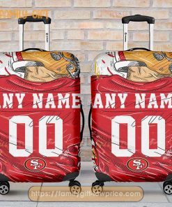 San Francisco 49ers Jersey Personalized Jersey Luggage Cover Protector – Custom Name and Number