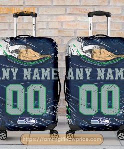Seattle Seahawks Jersey Personalized Jersey Luggage Cover Protector – Custom Name and Number