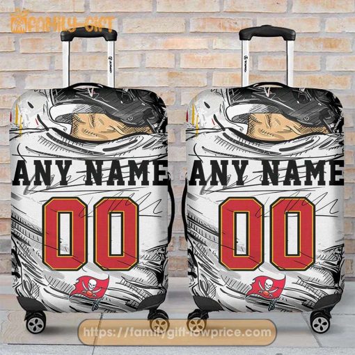 Tampa Bay Buccaneers Jersey Personalized Jersey Luggage Cover Protector – Custom Name and Number