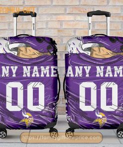 Minnesota Vikings Jersey Personalized Jersey Luggage Cover Protector – Custom Name and Number