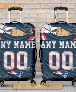New England Patriots Jersey Personalized Jersey Luggage Cover Protector – Custom Name and Number
