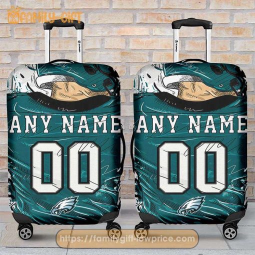 Philadelphia Eagles Jersey Personalized Jersey Luggage Cover Protector – Custom Name and Number