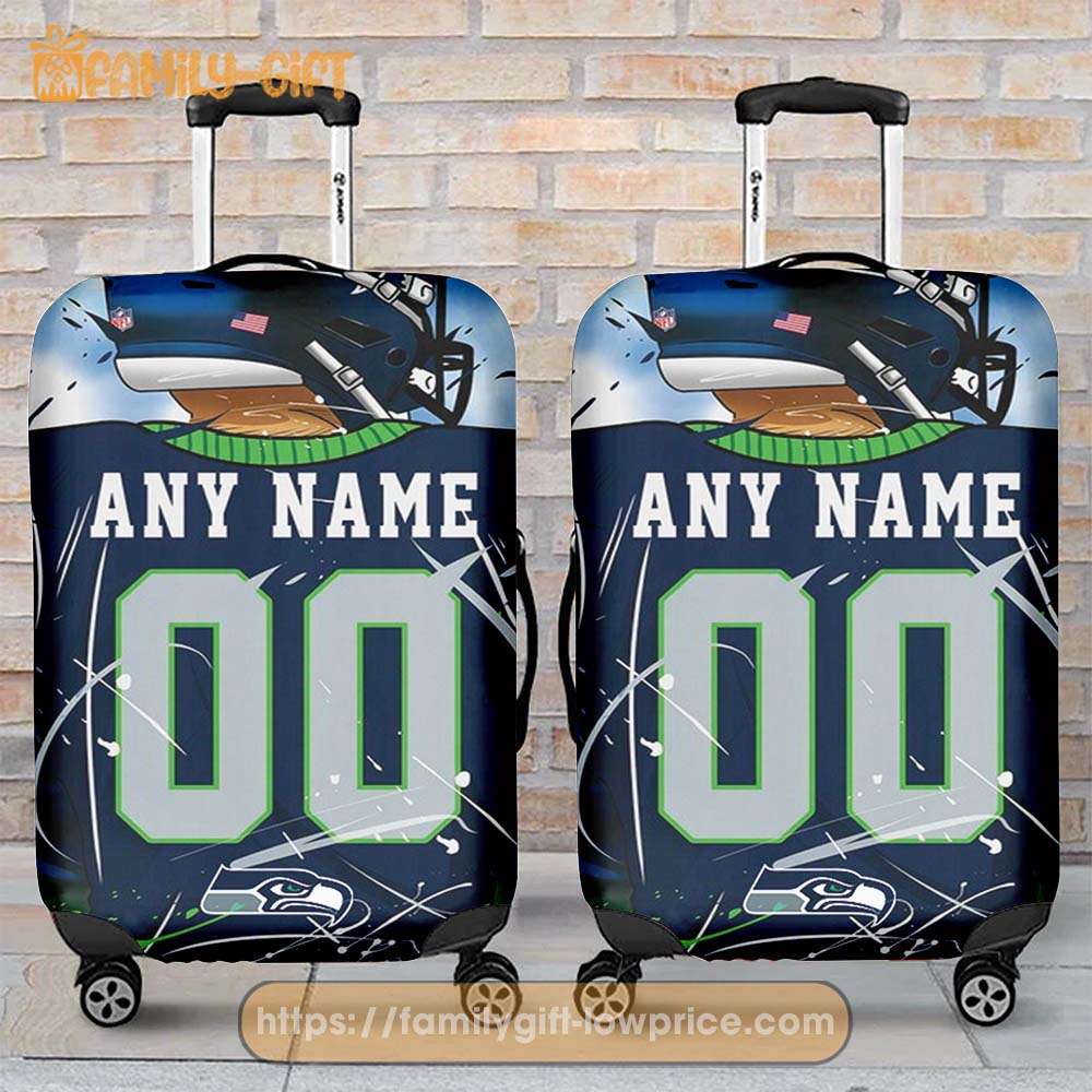 Custom Luggage Cover Seattle Seahawks Jersey Personalized Jersey Luggage Cover Protector