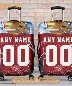 Custom Luggage Cover San Francisco 49ers Jersey Personalized Jersey Luggage Cover Protector