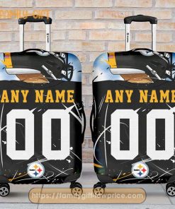 Custom Luggage Cover Pittsburgh Steelers Jersey Personalized Jersey Luggage Cover Protector