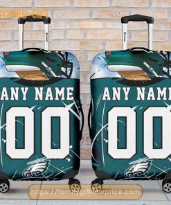 Custom Luggage Cover Philadelphia Eagles Jersey Personalized Jersey Luggage Cover Protector