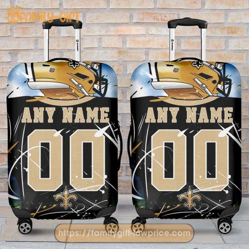 Custom Luggage Cover New Orleans Saints Jersey Personalized Jersey Luggage Cover Protector